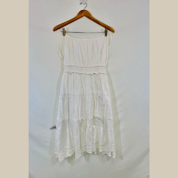 DKNY Jeans White Cotton Midi-Calf Length Sundress - Size M - Picture 13 of 15